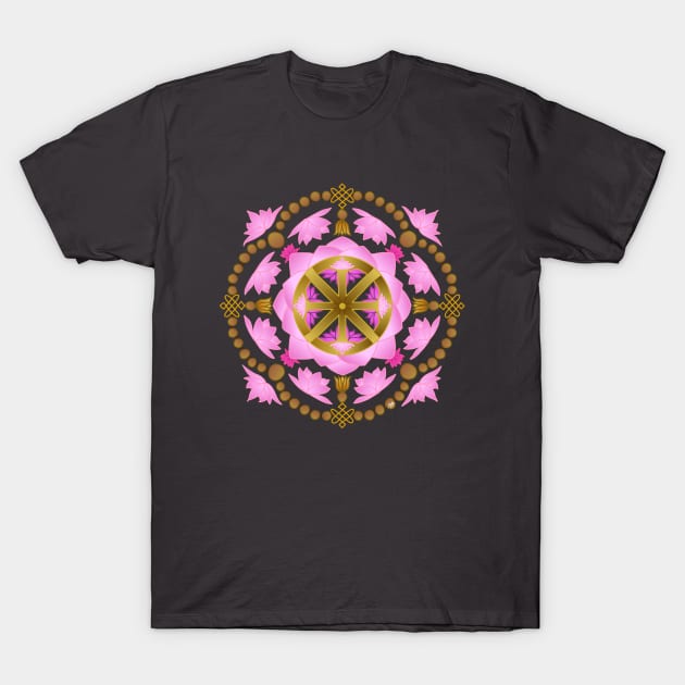 Buddhist Prayer Wheel T-Shirt by TonyaRoach143